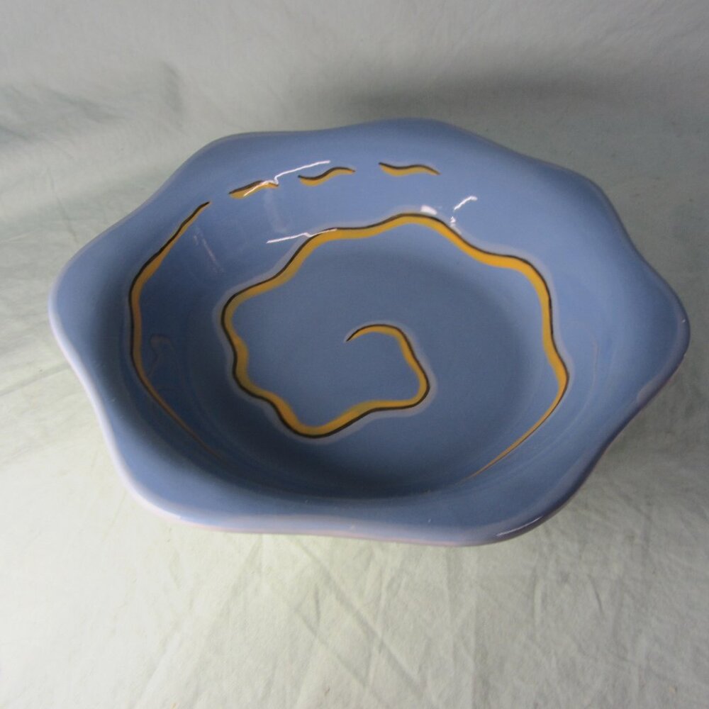 Mark Switzer Silvestri blue bowl funky swirl (w2109)